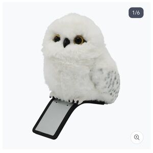Plush White Snowy Owl Small Pet Toy Perch